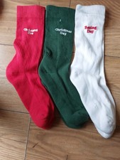 Mens Trio Of CHRISTMAS socks Unsized But Measure 7-11