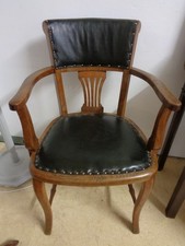 1930's Oak & Leather Armchair