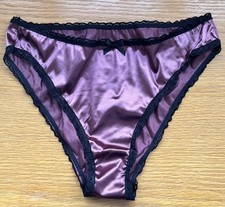  Maroon Coloured High Leg Fullback Knickers, With Lace edge Detail  Size 12-14uk