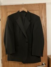 Black wool mix vintage tuxedo jacket 44S