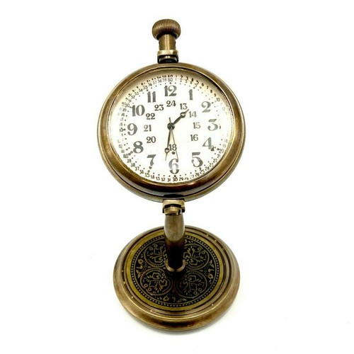 Antique brass desk - desk, clock