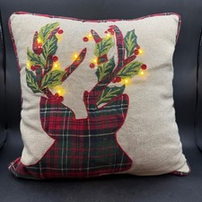 Pier 1 One Plaid Deer Pillow