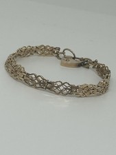 9ct Solid Gold Padlock Bracelet Used
