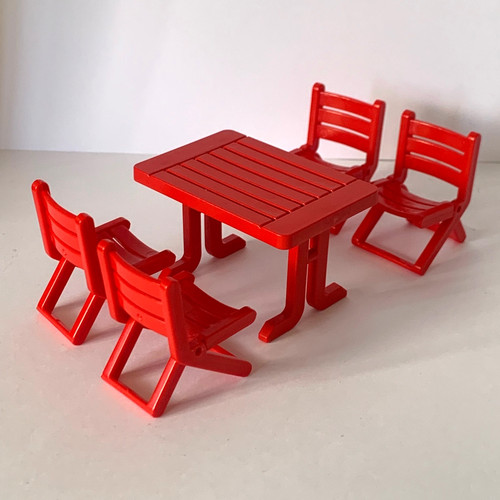 Playmobil red folding table - red,