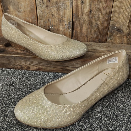 Clarks gold glitter wedge - clarks,