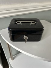 Rexel Steel Cash Box Black With Key.