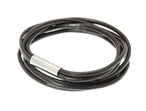 Leather bracelet wrap around - bracelet,