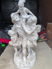 Rare Plaster Of Paris 19th Century Lifeboatman Returning To His Family Statue