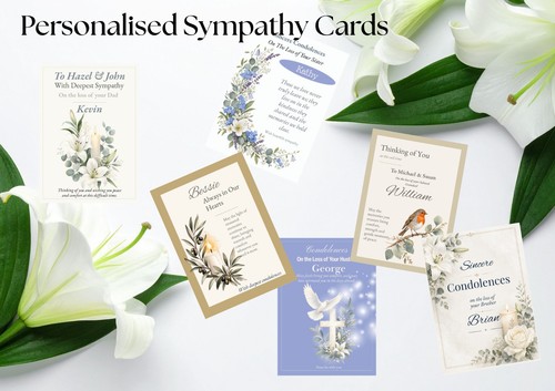 Personalised sympathy cards - sympathy, 6