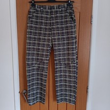 Oakley Golf Trousers Check Plaid Grey Yellow Size 32W 31L Used