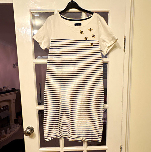 Joules white navy striped - &,