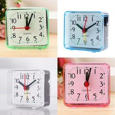 Travel Student Mini Alarm Clock Night Light Bedside Desk Battery Loud Quartz UK