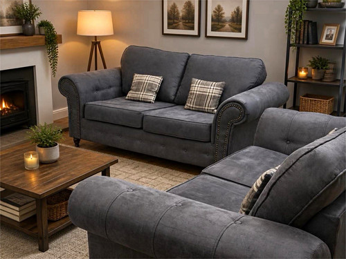 Set dark grey faux - dark,
