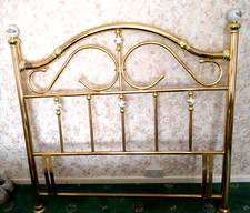 Double Bed Headboard  Brass Tone & Ceramic used