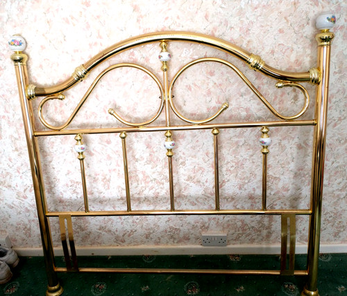 Double bed headboard brass - ,