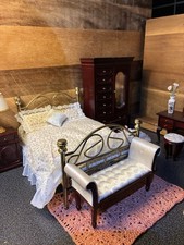 Vintage Victorian Style Dollhouse Bedroom Furniture Set 1:12 Scale