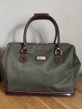 Vintage Liberty Holdall Travel Bag Fabric Lined 1970s Khaki & Brown Unisex Bag