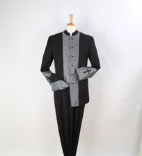 Royal Diamond Men's 2pc Nehru Style Suit - Pastor Church Suit