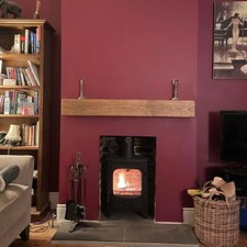 Solid oak mantel - oak, beam