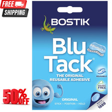 Bostik Blu Tack, Multipurpose Reusable Adhesive, Clean, Safe