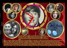 John Lennon art print with clock framed