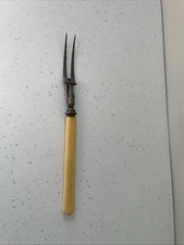 Vintage Meat Carving Fork With Cream Handle