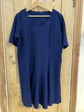 Ladies M&S Dress - Size 18 - Short Sleeves - Blue - Ideal For Winter