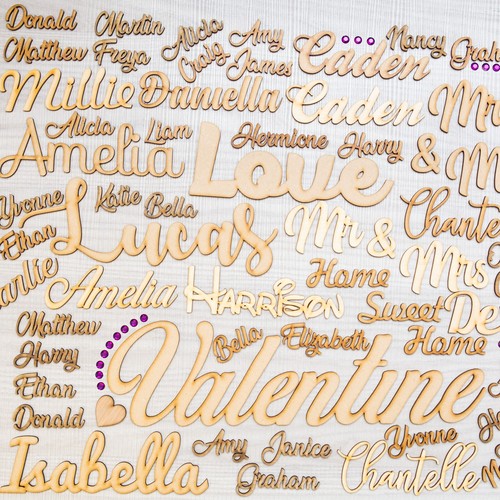 Personalised wooden script