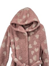 QVC Cozee Home Hooded Sherpa Long Dressing Gown With Pockets in Rose Pink-Choose