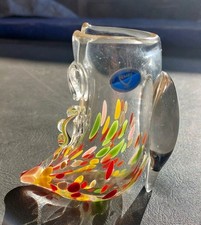 Vintage HEMAH glass Soviet Glass boot shoe USSR hemah glass vase art glass