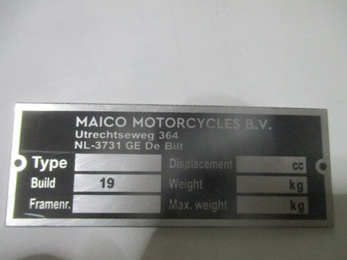 Nameplate sign maico