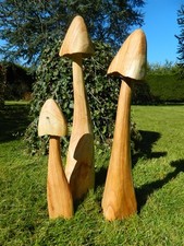 Wooden mushroom carving - carving, set