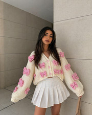 Handmade Cream Knit Cardigan