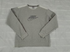 Nike Sweatshirt XL Grey Embroidered Logo Sweater Top Y2K 