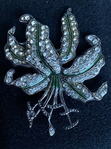 Vintage rhinestone tiger lily - rhinestone,