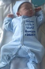 Newborn Baby Boy Blue Babygrow