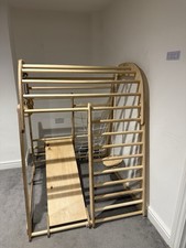 Indoor Wooden Kids Climbing Frame Montessori Play Gym Slide