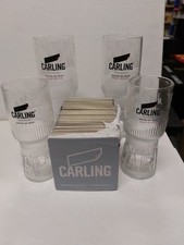 Carling Glasses And Beer Mat