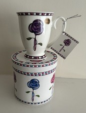 The Leonardo Collection - Mackintosh - Purple Rose Floral - Fine China Mug