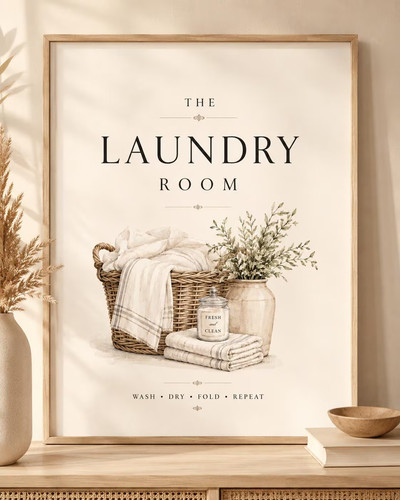 Laundry room wall art print - room,