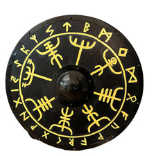 Medieval Cosplay Norse Shield Hand Painted Viking Symbols Viking Reenactment
