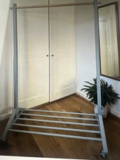 John Lewis Wooden Clothes Rail and Shoes Rack RRP £175 Beech Duck Egg Blue VGC