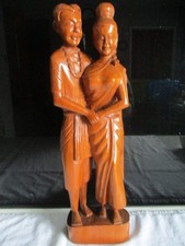 Carved Wood Thai Man & Woman