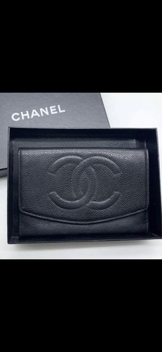 Chanel black caviar wallet - black,
