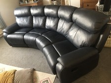DFS Leather Curved Sofa, Excellent condition RRP £2,299 recliner. 