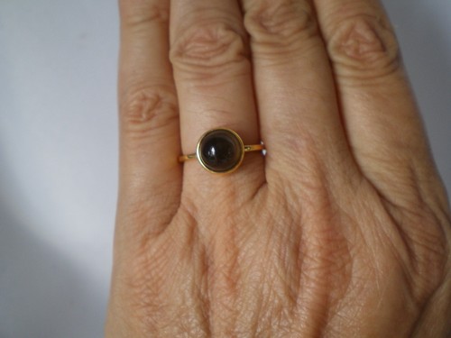 Smokey quartz round ring size - smokey,
