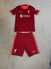 Nike Kids Liverpool Kit 21/22 Season Home Shirt Shorts M
