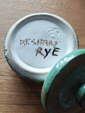 vintage rye pottery signed David Sharp fat lava pot