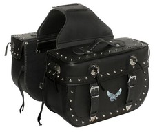Motorcycle Saddlebags Black PU