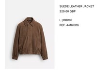 Zara SUEDE LEATHER JACKET